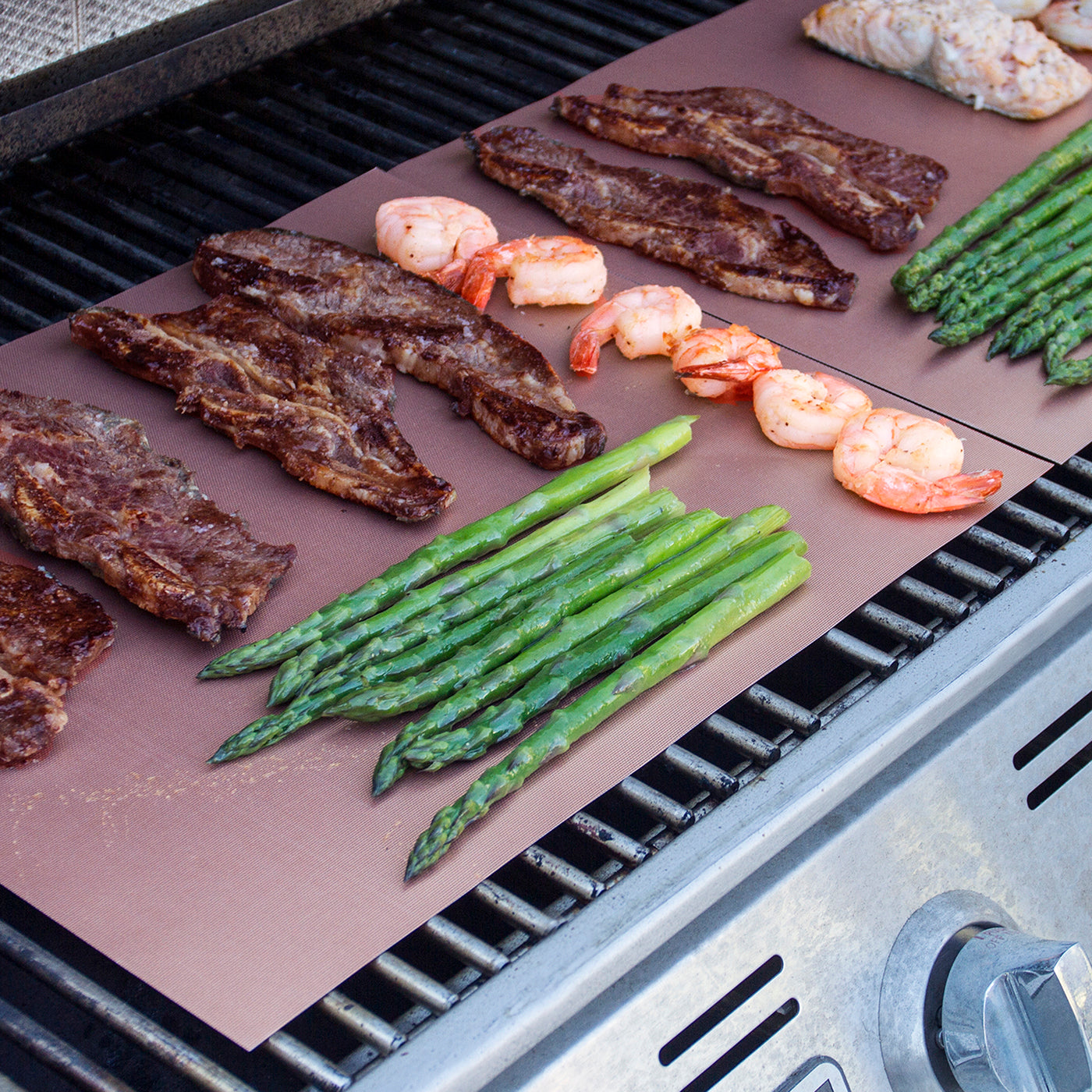 Golden BBQ Grill Mat Set of 2