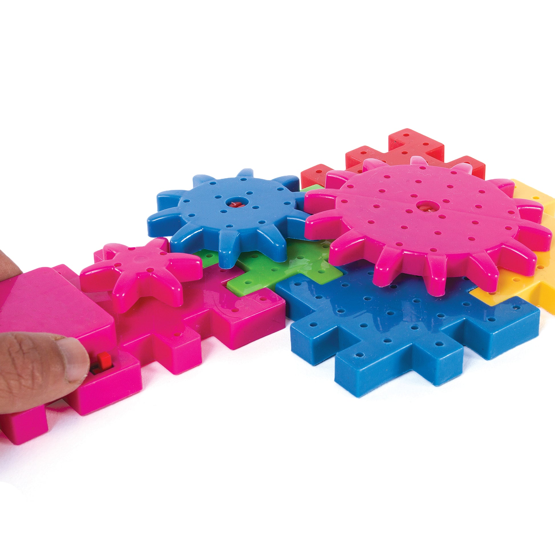 gears in toys Krazy Gears Gear Building Toy Set - Interlocking Learning Blocks - Motorized Spinning Gears