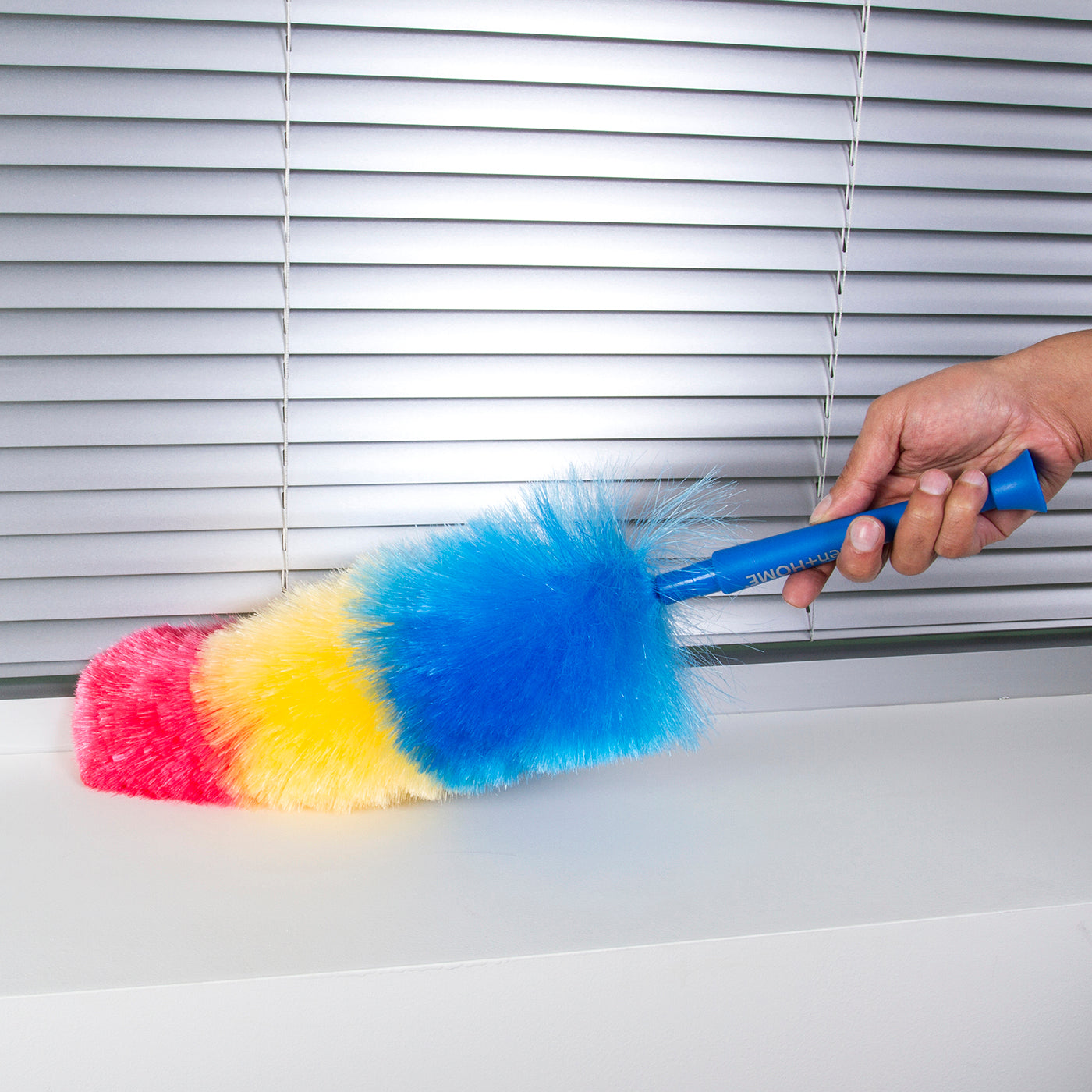 Static Duster - 23 Inch Rainbow Feather Duster Electrostatic Attracts Dust  