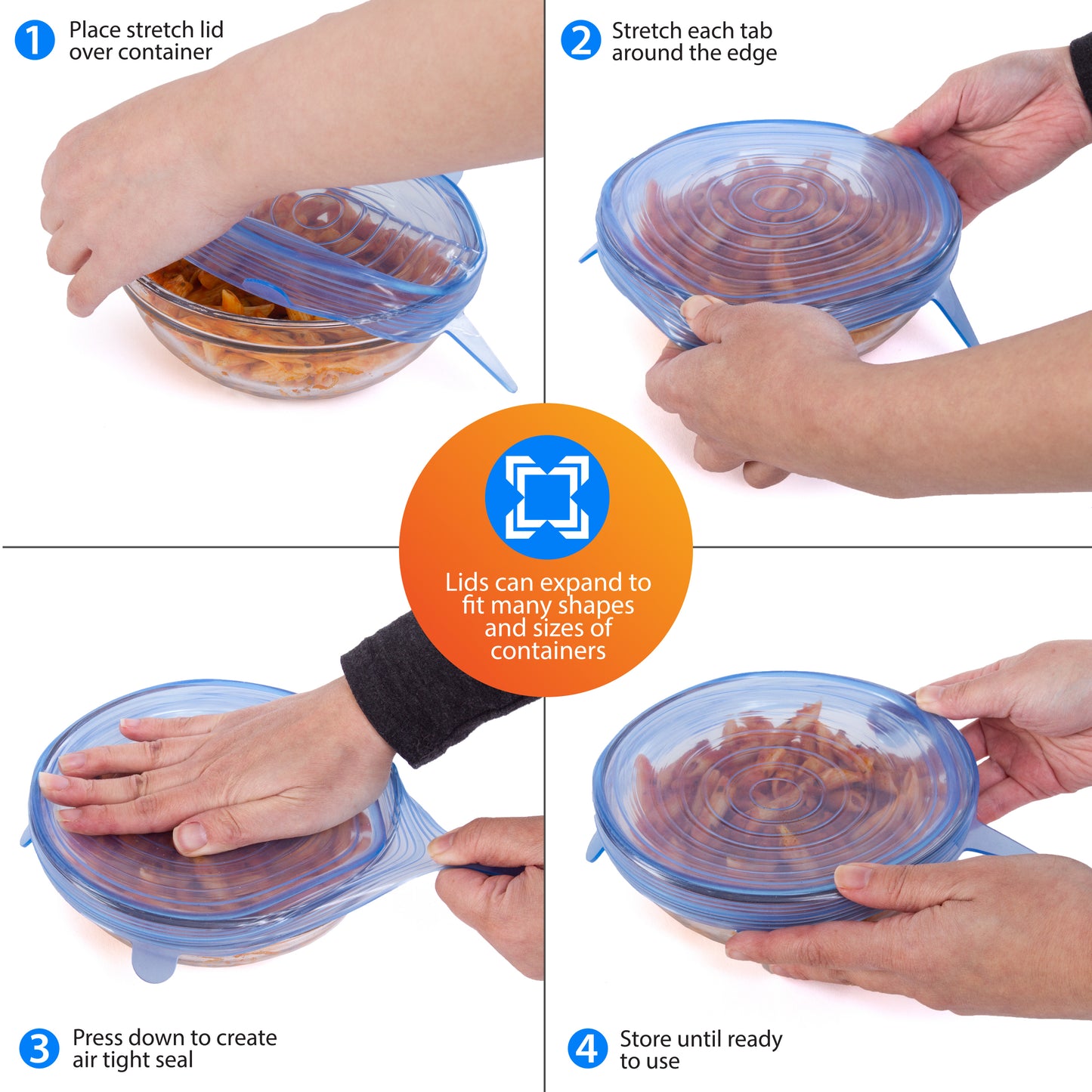 Silicone Stretch Lids Set of 6